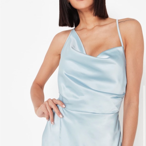 🩵 NWT 🩵 Asymmetrical Missguided blue dress - Picture 3 of 11